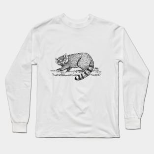 Racoon watching from upon high Long Sleeve T-Shirt